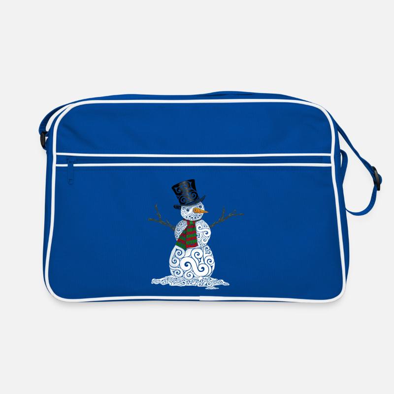 Happy Swirly Snowman Retro Bag