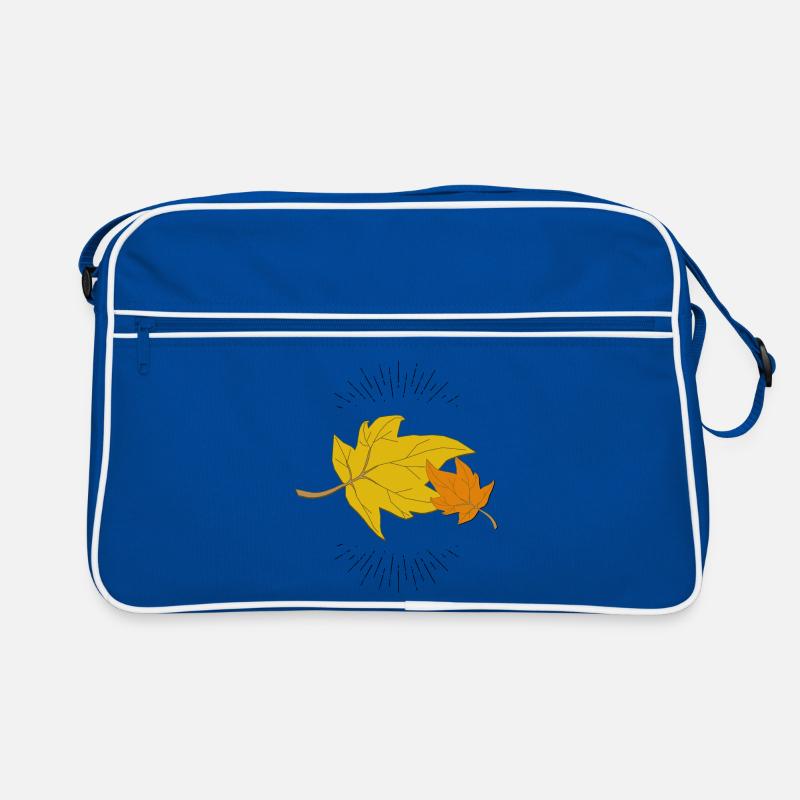 Herbstblatt mit Strahlen Retro Tasche