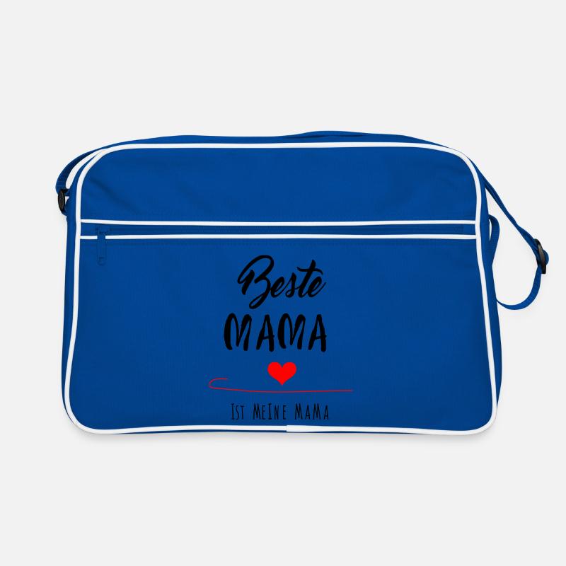 beste Mama, Muttertag - Retro Tasche - Blau/Weiß