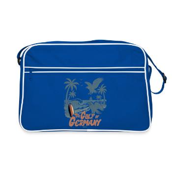 Vogelparadies an der Küste The Gulf of - Retro Tasche - Blau/Weiß - Vorne