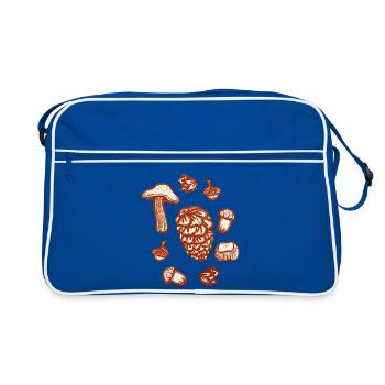 Rustikale Herbstschmuck-Illustration - Retro Tasche - Blau/Weiß - Vorne