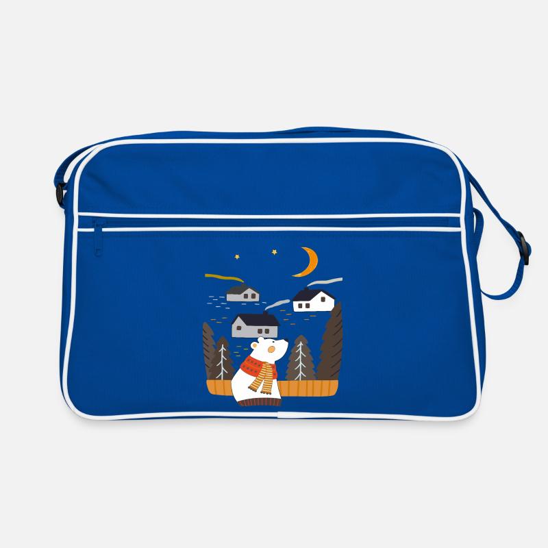Nordic bear in winter Retro Bag