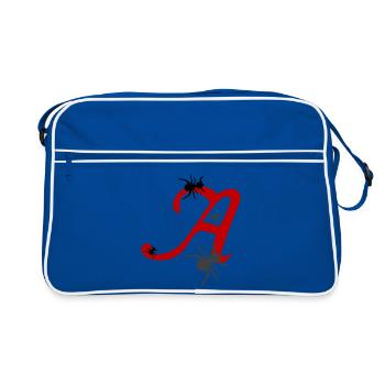 Letter A Initial - Retro Bag - blue/white - Front