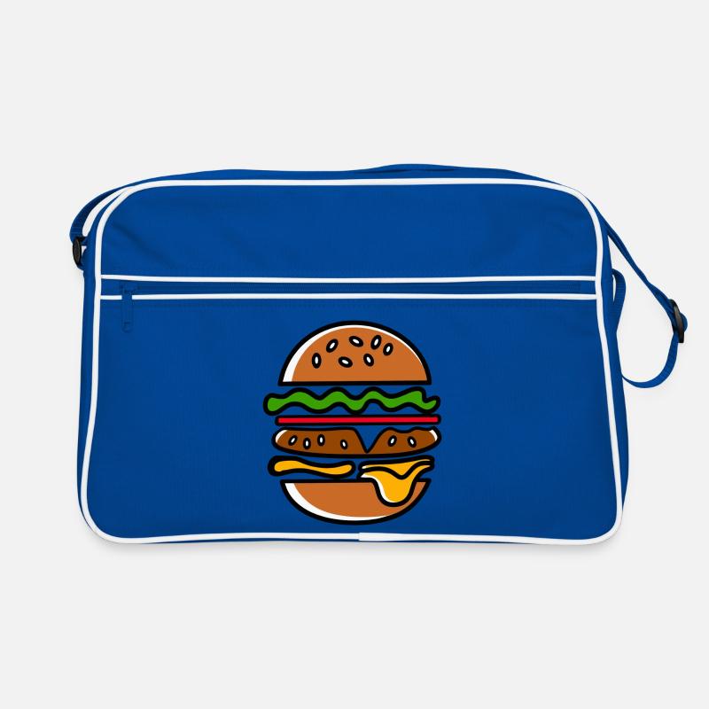 Bunte Hamburger Silhouette Retro Tasche