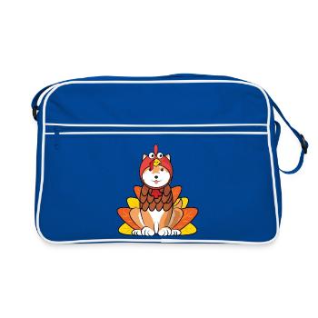 Shiba Inu Thanksgiving Turquie Costume Tenue de chien - Sac Retro - bleu/blanc - Devant