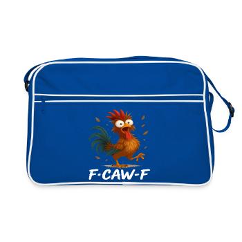 F-Caw-F Poulet mème criant coq drôle - Sac Retro - bleu/blanc - Devant