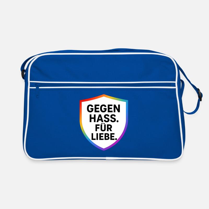 Against Hate for Love Shield Retro Bag