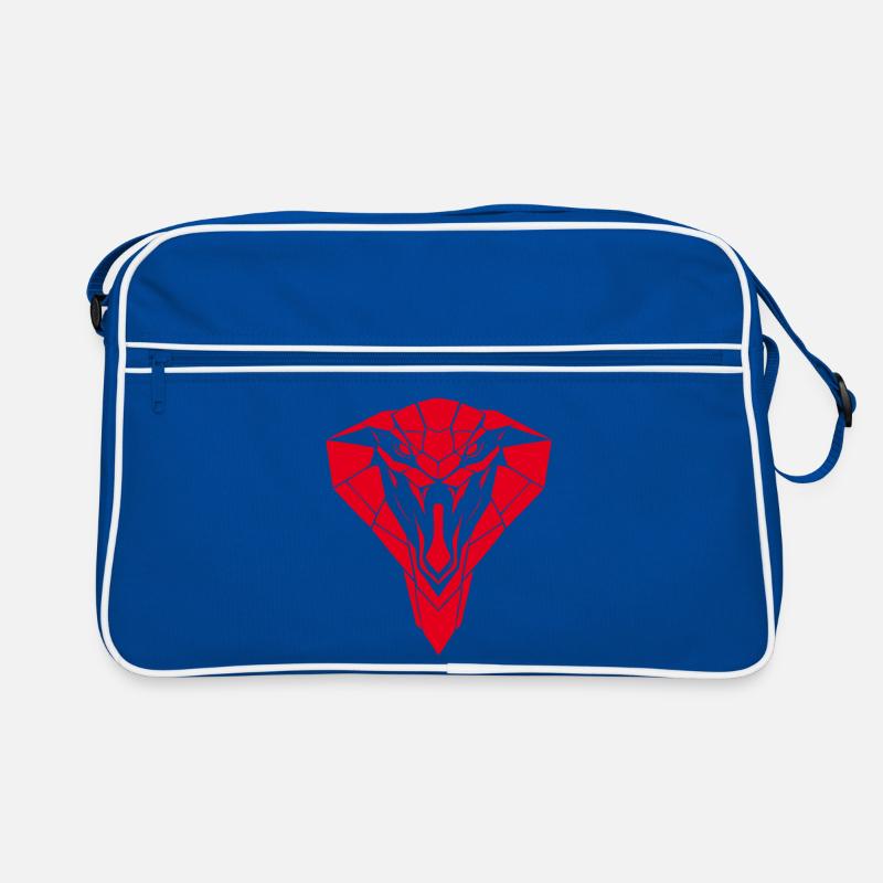 Red Geometric Snake Head Retro Bag