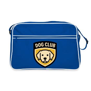 Dog School Logo Golden Retriever Dog Club - Retro Bag - blue/white - Front