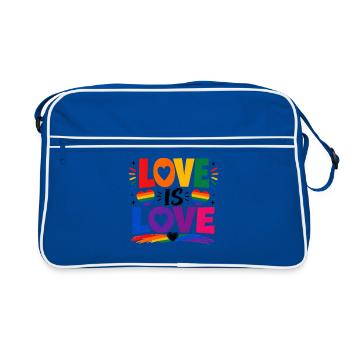 Love Is Love LGBTQ Statement Rainbow Motif CSD - Retro Bag - blue/white - Front