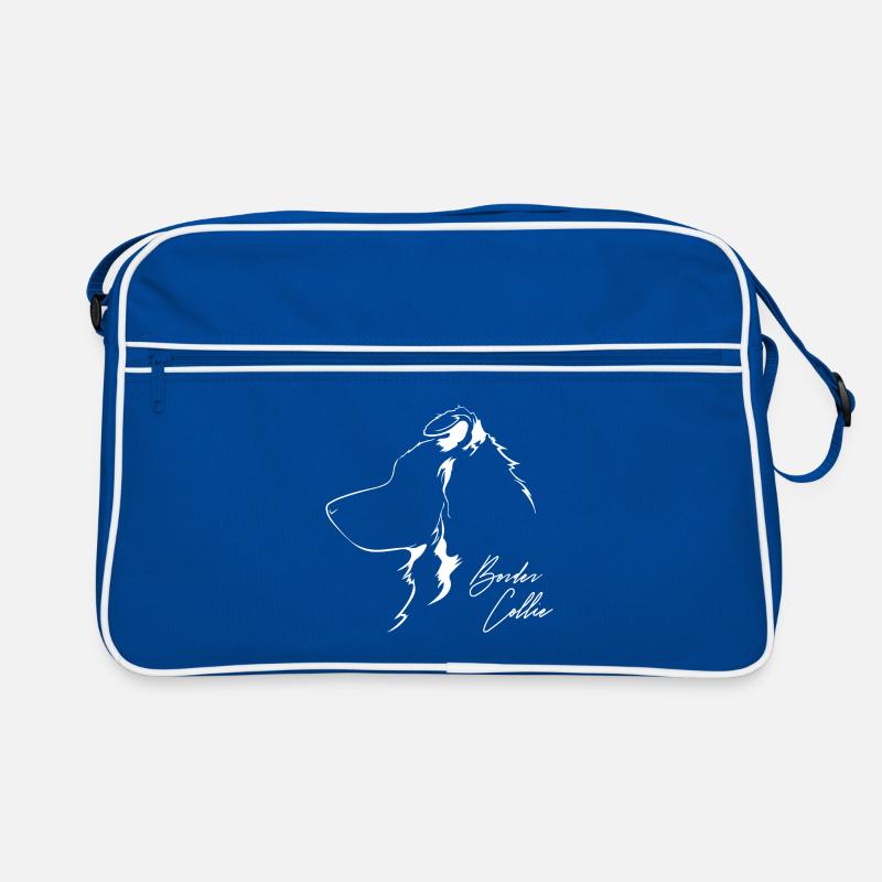 BORDER COLLIE Profil Hunde Hund Wilsigns Retro Tasche