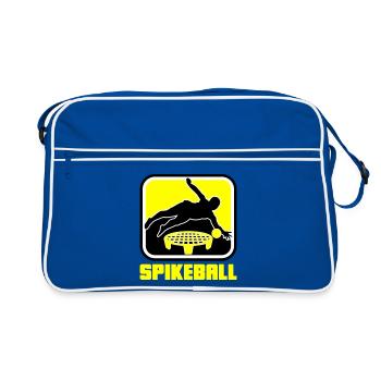 Farben änderbar | Spikeball Roundnet Fun - Retro Tasche - Blau/Weiß - Vorne