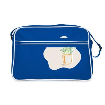 Plante en pot - Sac Retro - bleu/blanc - Devant
