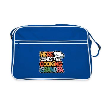 Here comes the cooking grandpa - Retro Bag - blue/white - Front
