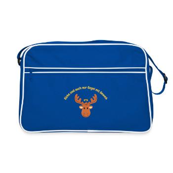 Moose are also just angels with antlers - Retro Bag - blue/white - Front