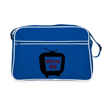 Vu à la Télé (vectoriel) - Sac Retro - bleu/blanc - Devant