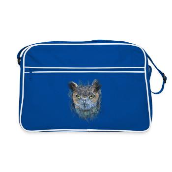 Owl - Retro Bag - blue/white - Front