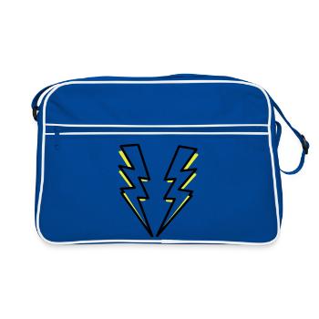 Foudre, flash, flash, - Sac Retro - bleu/blanc - Devant