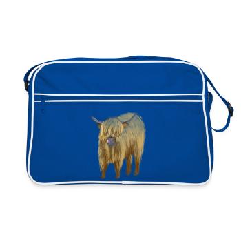 Art de la vache des Highlands - Sac Retro - bleu/blanc - Devant