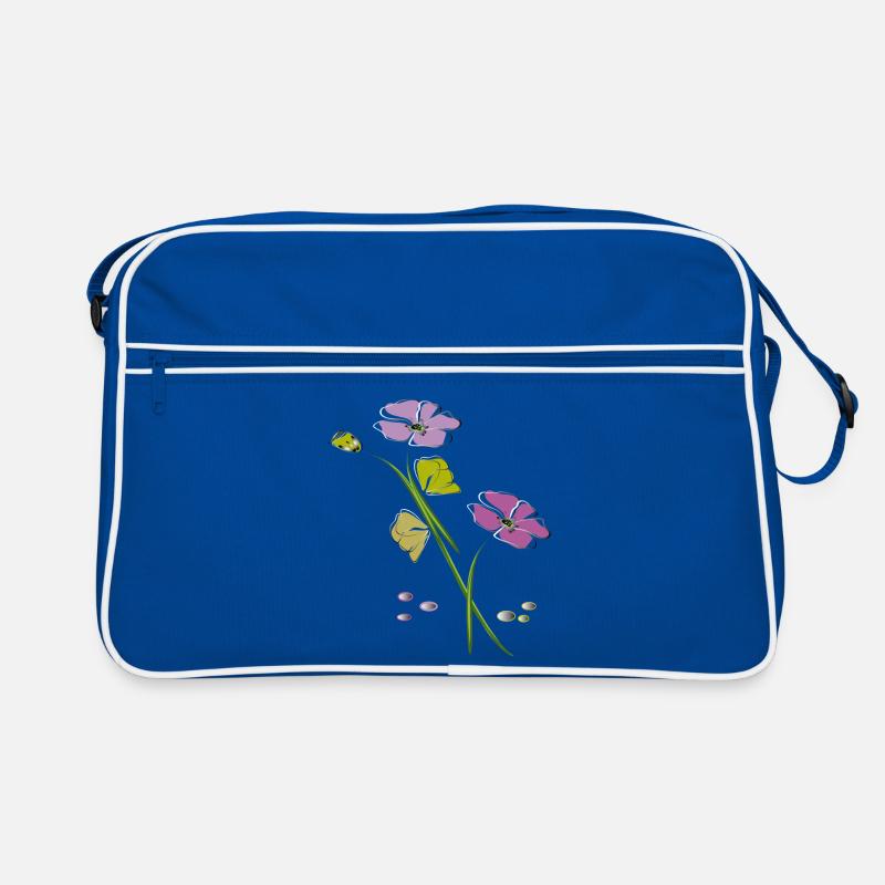 Blumen, Flowers Retro Tasche