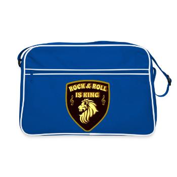 Le Rock & Roll est le roi du rock and roll - Sac Retro - bleu/blanc - Devant