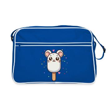 Motif de glace souris mignon pour l’été - Sac Retro - bleu/blanc - Devant