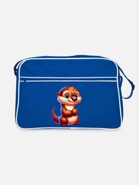 Otter - Retro Tasche - Blau/Weiß - Vorne