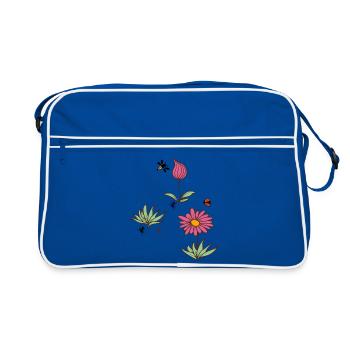 Plant Bud Flower - Retro Bag - blue/white - Front
