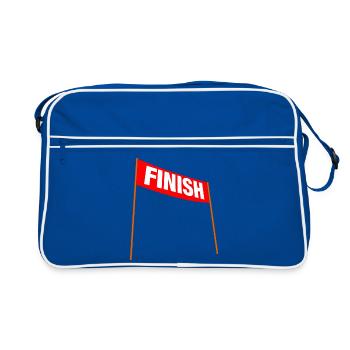 Bannière rouge avec FINITION – Vous avez réussi ! - Sac Retro - bleu/blanc - Devant