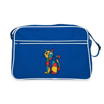 Variété de couleur de chat cubiste - Sac Retro - bleu/blanc - Devant