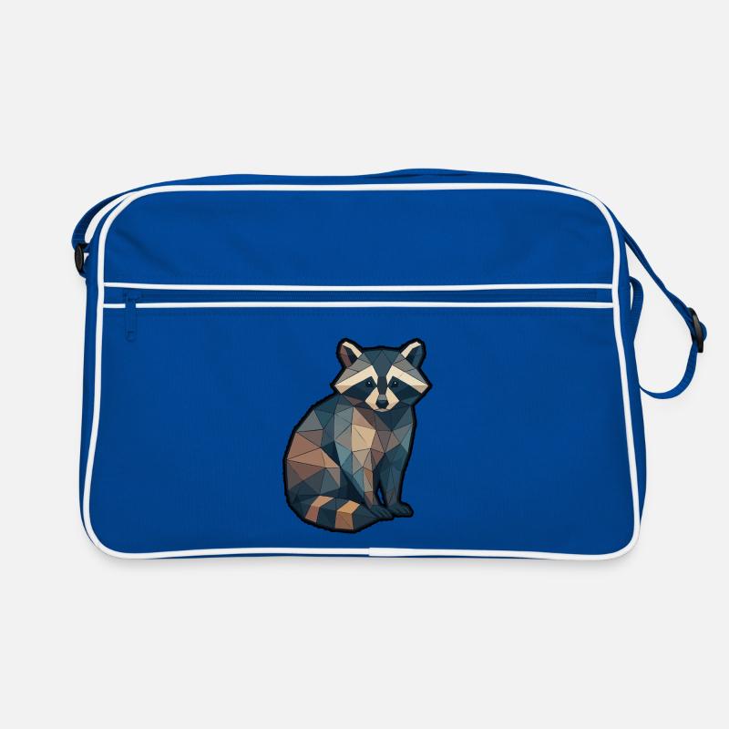 Geometrischer Waschbär Low Poly Retro Tasche