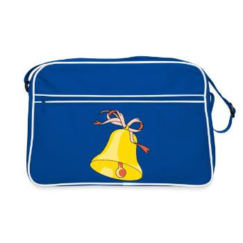 Glocke mit Schlaufe - Retro Tasche - Blau/Weiß - Vorne