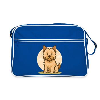 Cairn terrier chien en fond rond - Sac Retro - bleu/blanc - Devant