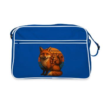 Écureuil-renard amoureux des animaux rétro - Sac Retro - bleu/blanc - Devant
