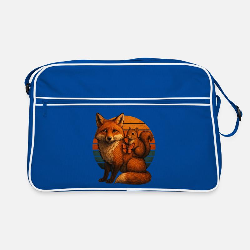 Fuchs Eichhörnchen Retro Tierfreunde Retro Tasche