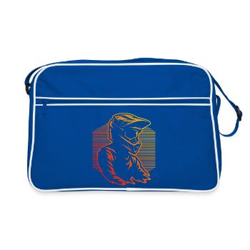 Motocross motif with recognition value - Retro Bag - blue/white - Front