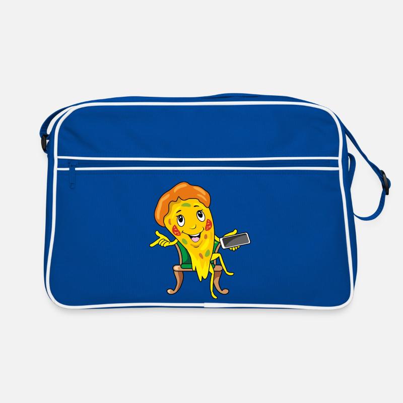 Une part de pizza de dessin animé prend commande Sac Retro
