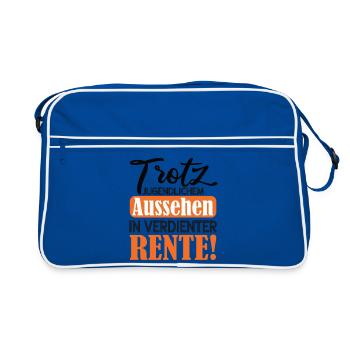 Appearance instead of Pension Satire Pension 2026 - Retro Bag - blue/white - Front