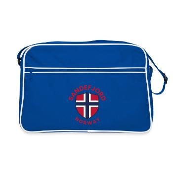 Sandefjord Norway Shield - Retro Bag - blue/white - Front