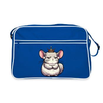 Chinchilla Chinchillas Propriétaire de chinchilla rongeur - Sac Retro - bleu/blanc - Devant