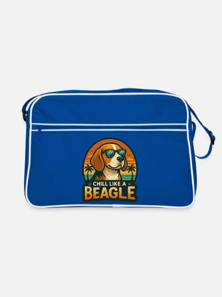 Chill Like A Beagle - Retro Bag - blue/white - Front