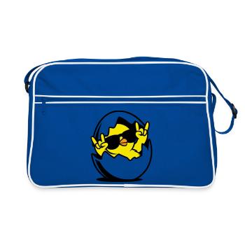 Rock Chick – Cool Chick dans un œuf - Sac Retro - bleu/blanc - Devant
