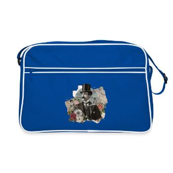Victorian Fantasy Collage - Retro Bag - blue/white - Front