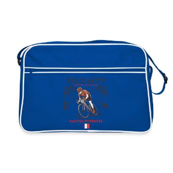 Col d'Aspin Cycling -Pyrenees Mountains- France  - Sac Retro - bleu/blanc - Devant