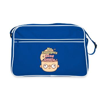 Mème tête drôle sans pensées tête vide - Sac Retro - bleu/blanc - Devant