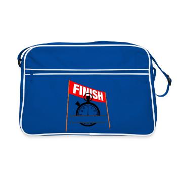 Temps d’arrivée de la course – Édition chronomètre - Sac Retro - bleu/blanc - Devant