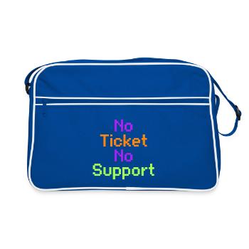 No Ticket No Support Computer Scientist IT Administrator - Retro Bag - blue/white - Front