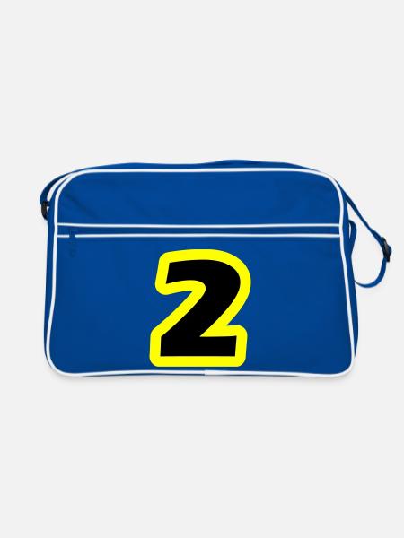 2 Number symbol - Retro Bag - blue/white - Front