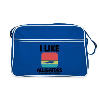 Alligator qui dit reptile - Sac Retro - bleu/blanc - Devant