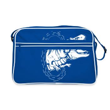 Dino DINOSAUR GIFT T-REX JURASSIC DINOSAUR - Retro Bag - blue/white - Front